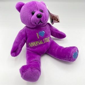 Vintage Universal Studios "I LOVE UNIVERSAL STUDIOS" Bean Bear Purple Early Y2K